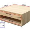 Table basse Hévéa 2 tiroirs 90x90x40cm BALTIC