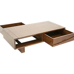 Table basse Hévéa 2 tiroirs 120x60x35cm NIAGARA