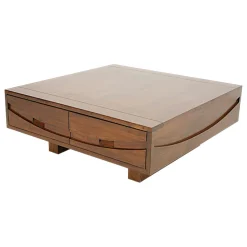 Table basse Hévéa 4 tiroirs 90x90x35cm NIAGARA