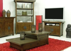 Table basse hévéa 125x65cm MAORI