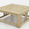 Table basse hévéa 80x80cm TESSA