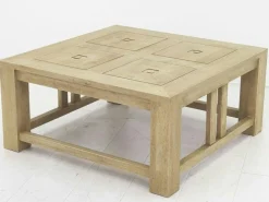 Table basse hévéa 80x80cm TESSA