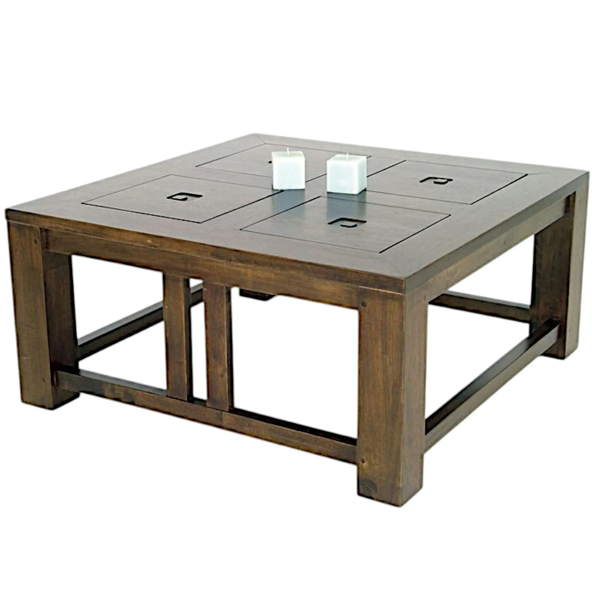 Table basse hévéa 80x80cm TESSA
