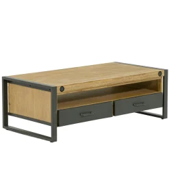 Table basse industrielle bois métal boulons BROOKLYN