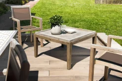Table basse jardin acacia béton forme carrée GM HERCULE