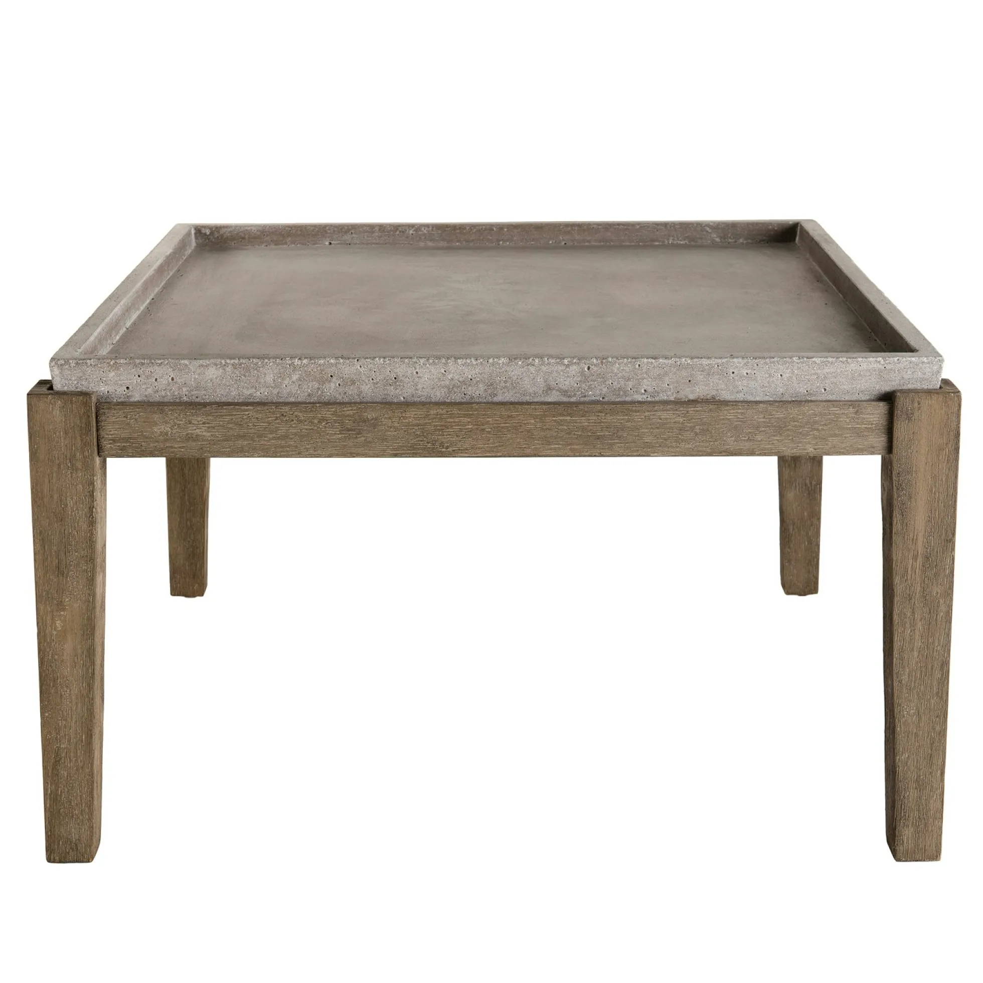 Table basse jardin acacia béton forme carrée GM HERCULE