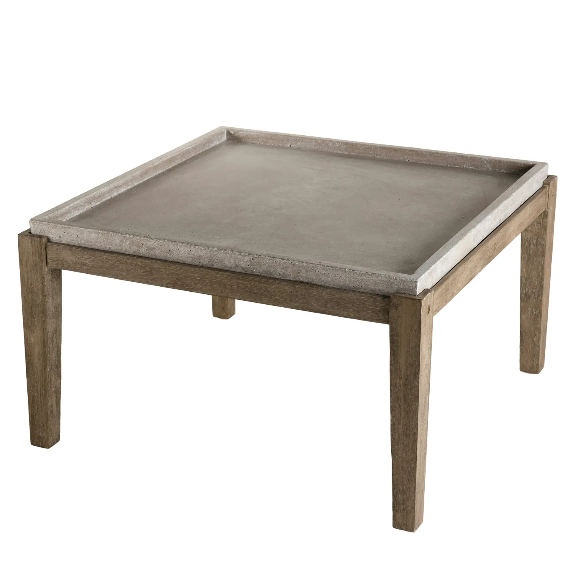 Table basse jardin acacia béton forme carrée GM HERCULE