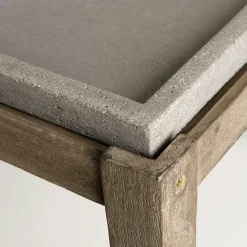 Table basse jardin acacia béton forme carrée PM HERCULE
