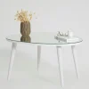 Table basse miroir forme organique pieds blancs TULUM