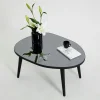 Table basse miroir forme organique pieds noirs TULUM