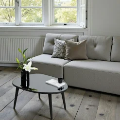 Table basse miroir forme organique pieds noirs TULUM