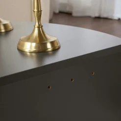 Table basse moderne anthracite effet laque - 2 hauteurs MARFA