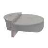 Table basse moderne blanche effet bois - 2 hauteurs MARFA