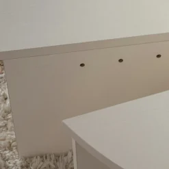 Table basse moderne blanche effet bois - 2 hauteurs MARFA