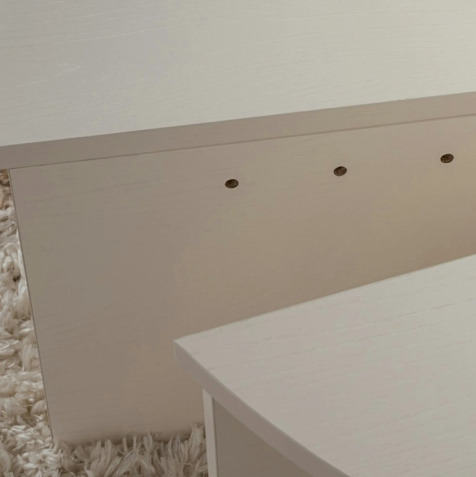 Table basse moderne blanche effet bois - 2 hauteurs MARFA