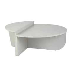 Table basse moderne blanche effet laque - 2 hauteurs MARFA