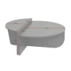 Table basse moderne effet bois de noyer - 2 hauteurs MARFA
