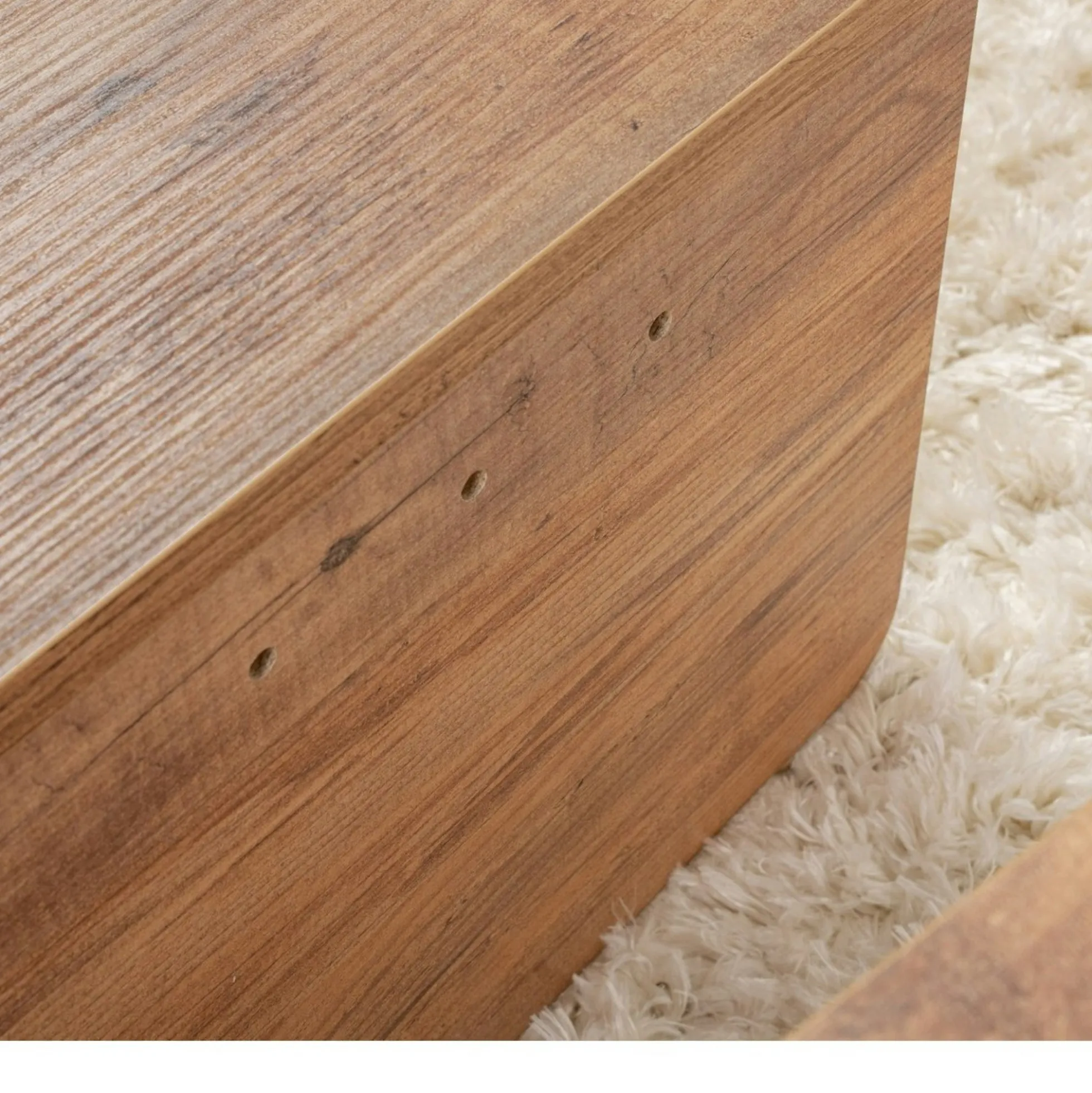 Table basse moderne effet bois de pin - 2 hauteurs MARFA