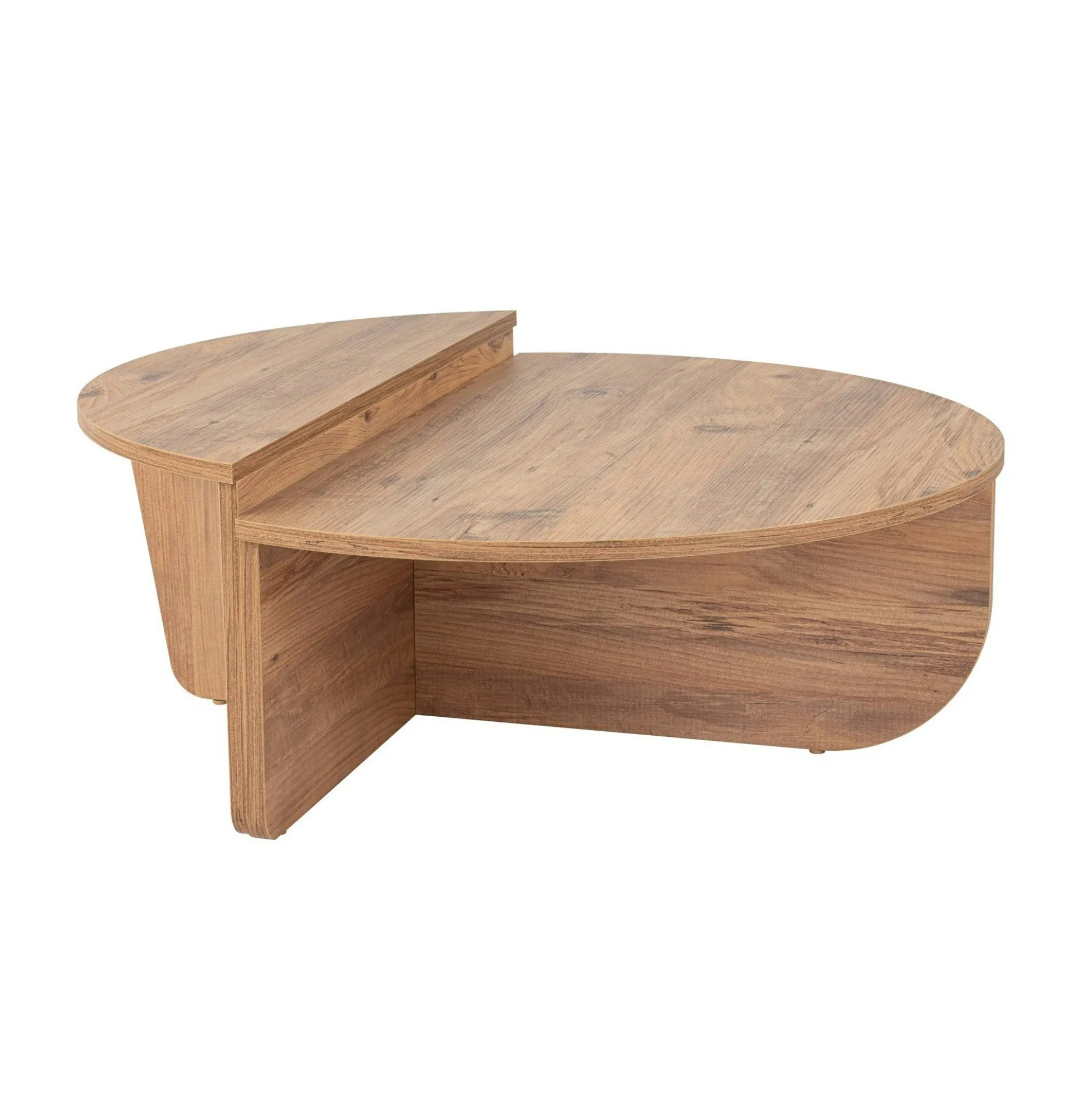 Table basse moderne effet bois de pin - 2 hauteurs MARFA