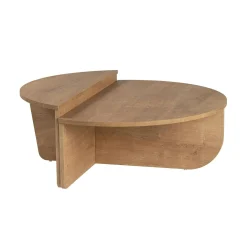 Table basse moderne effet chêne huilé - 2 hauteurs MARFA