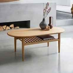 Table basse moderne en chêne clair DERBY