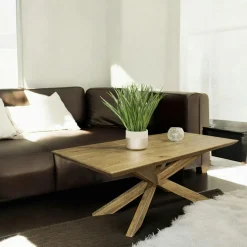 Table basse moderne en chêne 120 cm MANHATTAN