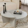 Table basse moderne grise effet laqué - 2 hauteurs MARFA