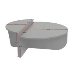 Table basse moderne grise effet laqué - 2 hauteurs MARFA