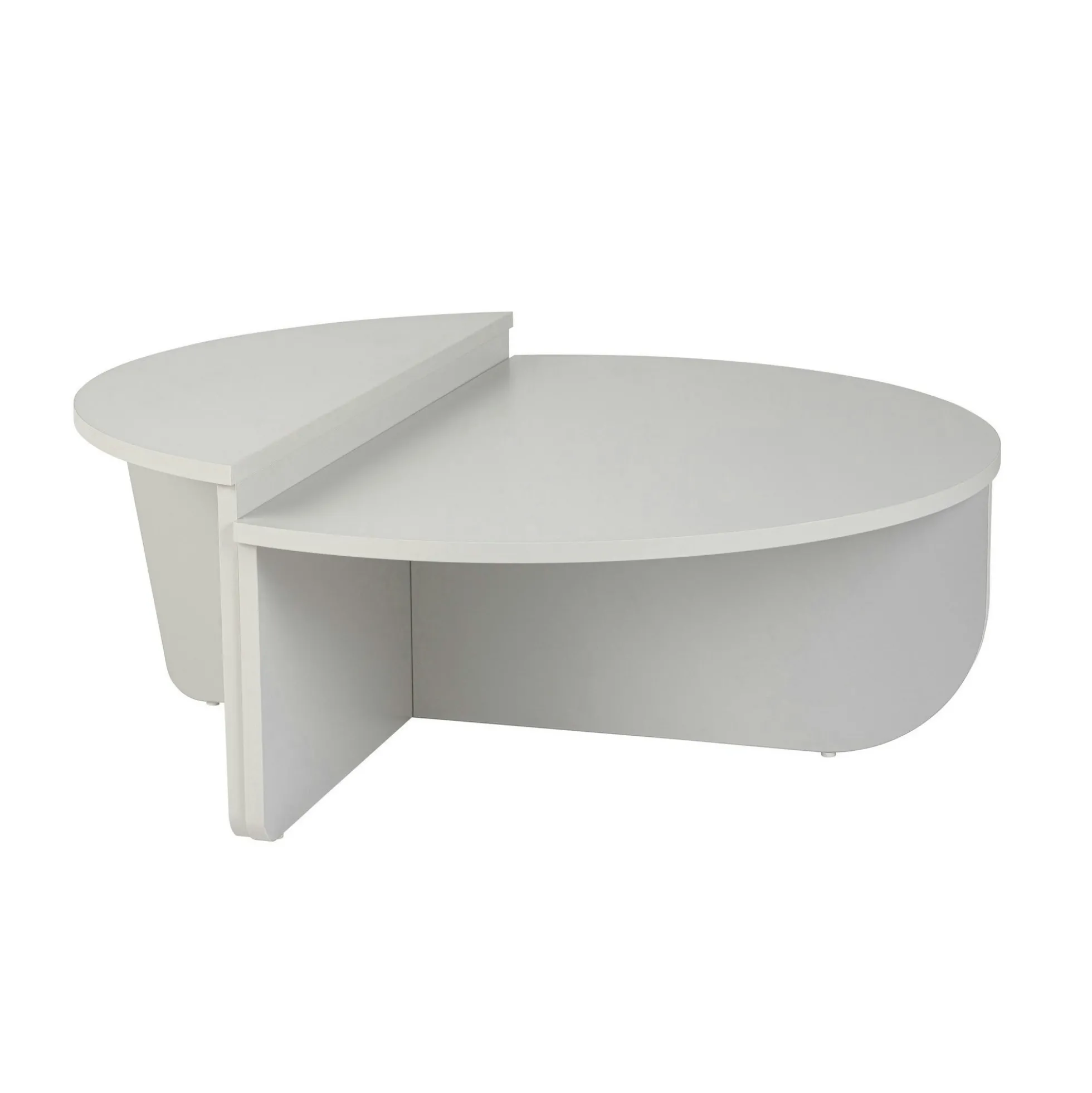 Table basse moderne grise effet laqué - 2 hauteurs MARFA