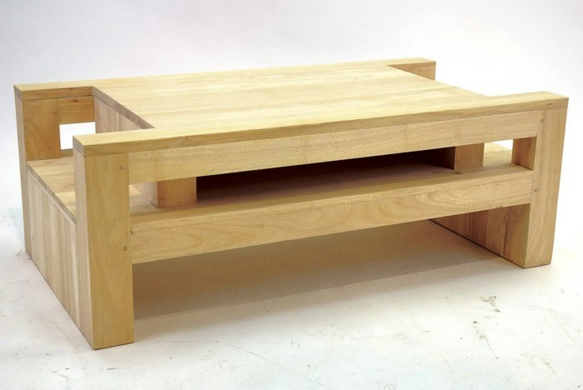Table basse moderne hévéa 110x40cm MAORI