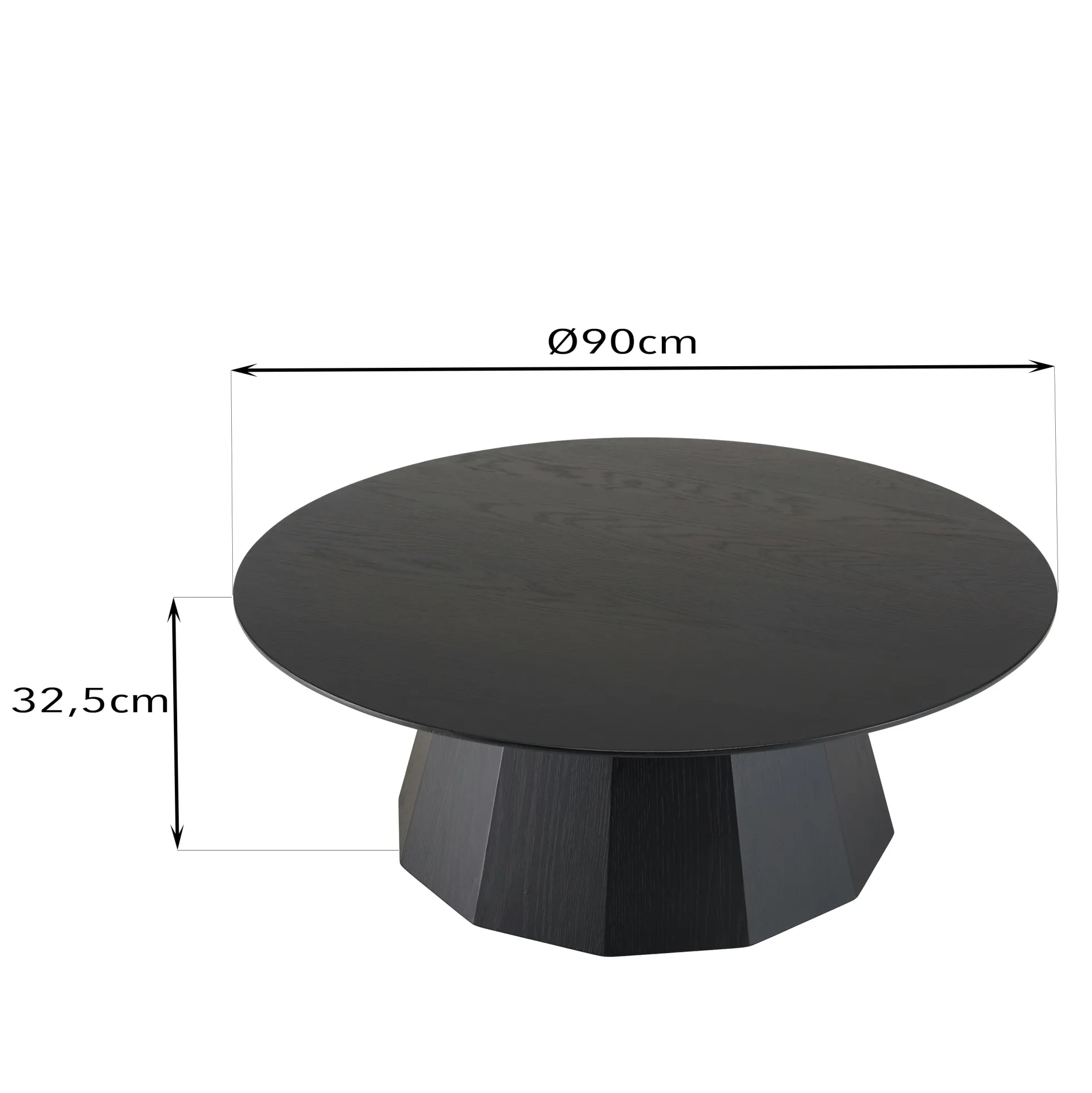 Table basse moderne ronde bois - métal noirCORUMBA