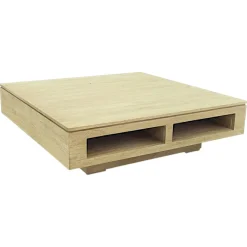 Table basse 1 niche hévéa 100X100cm HELENA