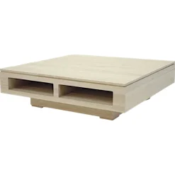 Table basse 1 niche hévéa 100X100cm HELENA