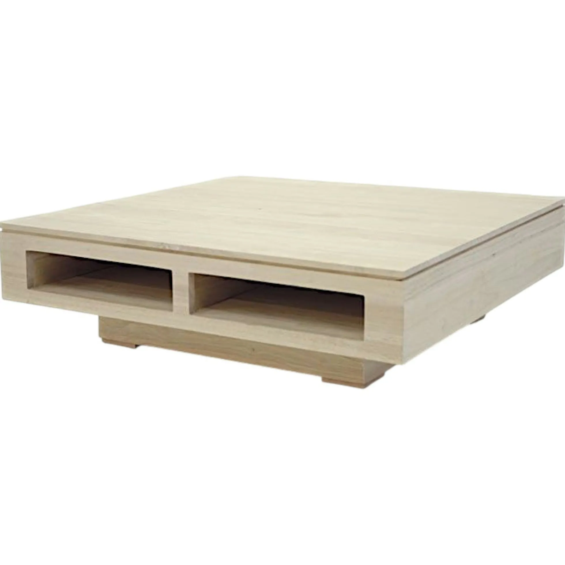 Table basse 1 niche hévéa 100X100cm HELENA