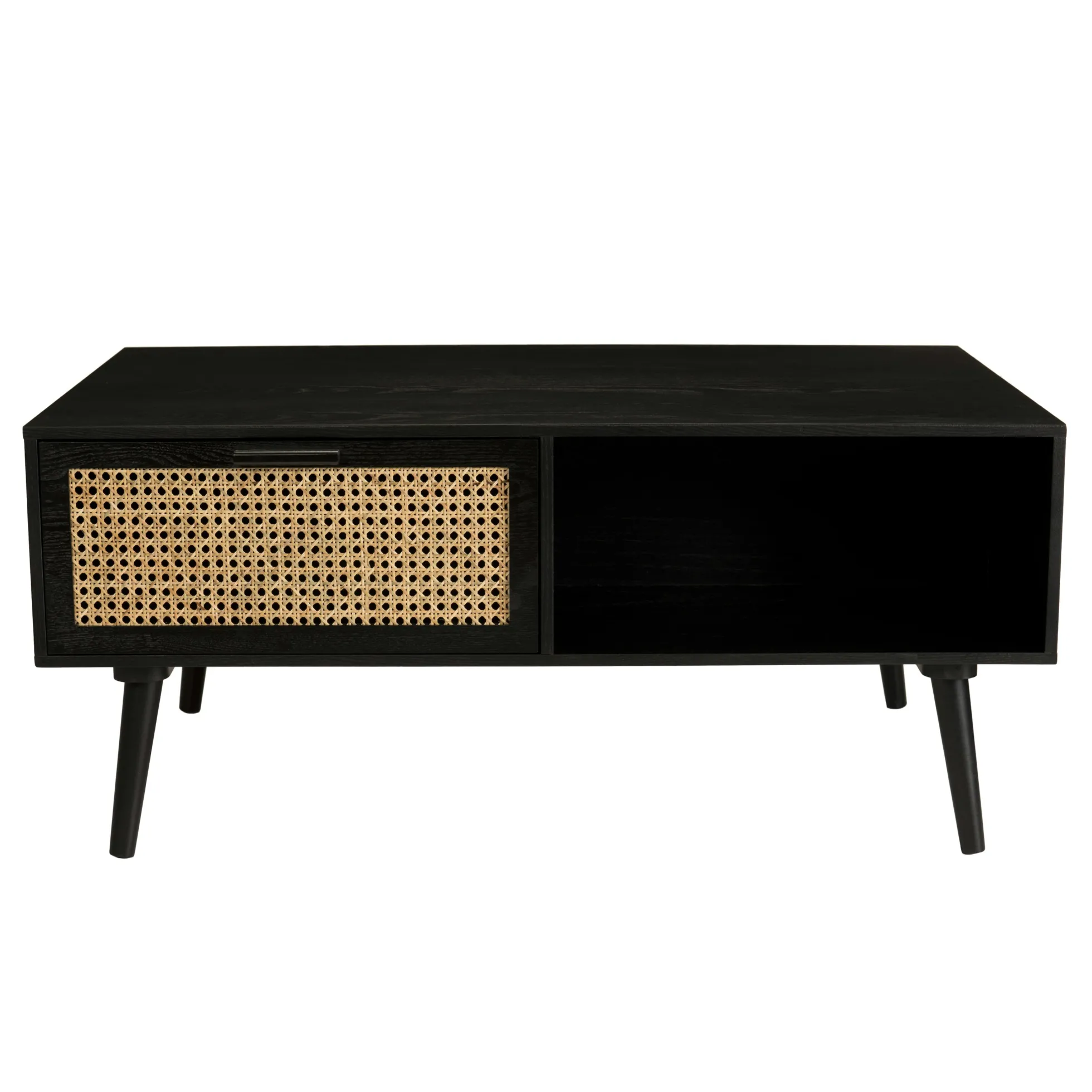 Table basse noire avec cannage PALMA 2