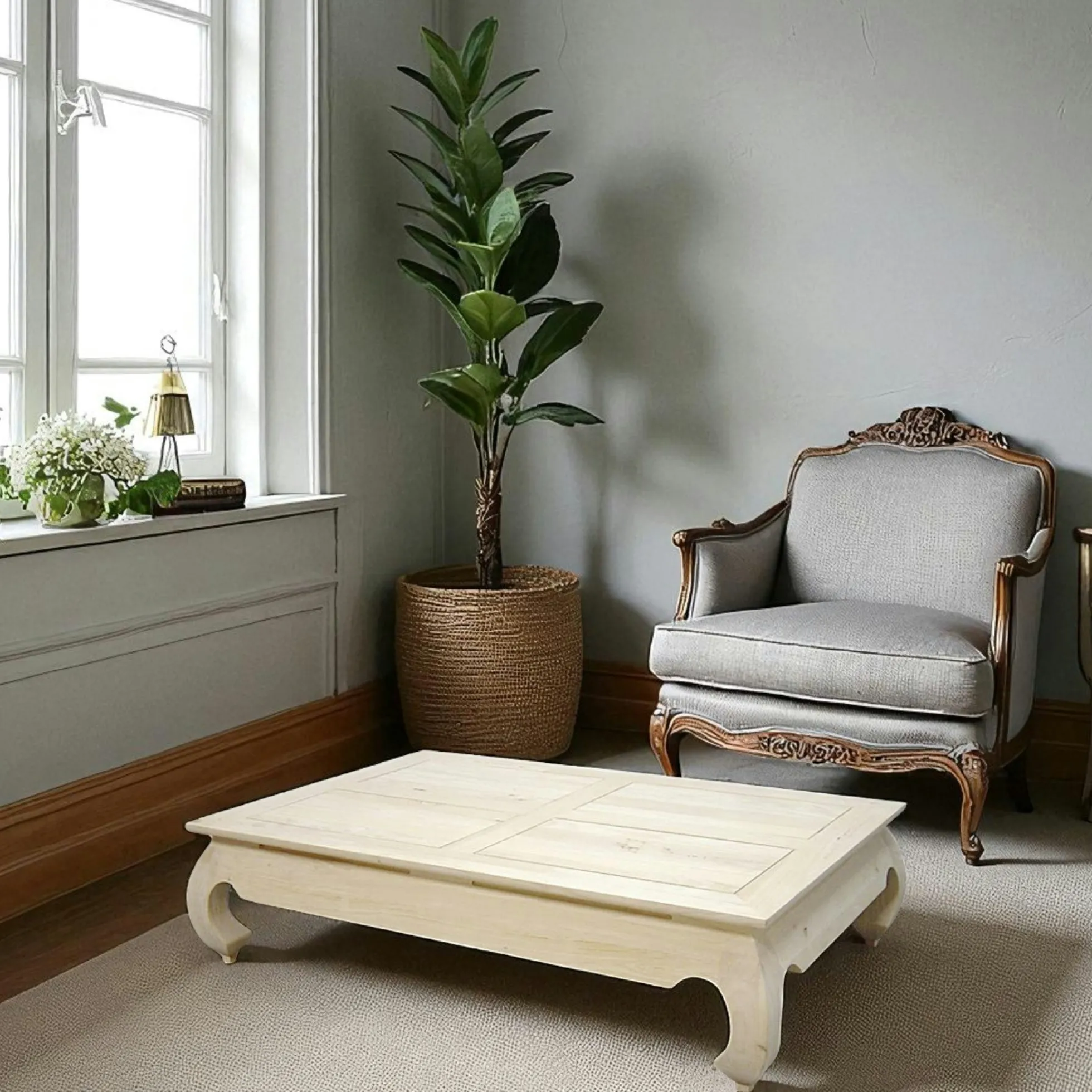 Table basse Opium hévéa 140x90x35cm MAORI