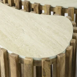 Table basse organique en bois et céramique (lot de 3) ASCOLI
