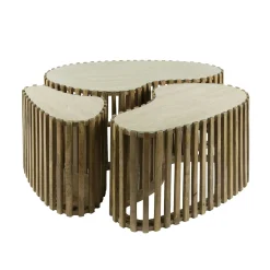 Table basse organique en bois et céramique (lot de 3) ASCOLI