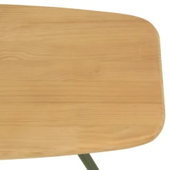 Table basse organique pin et métal vert 120 cm BAGAN