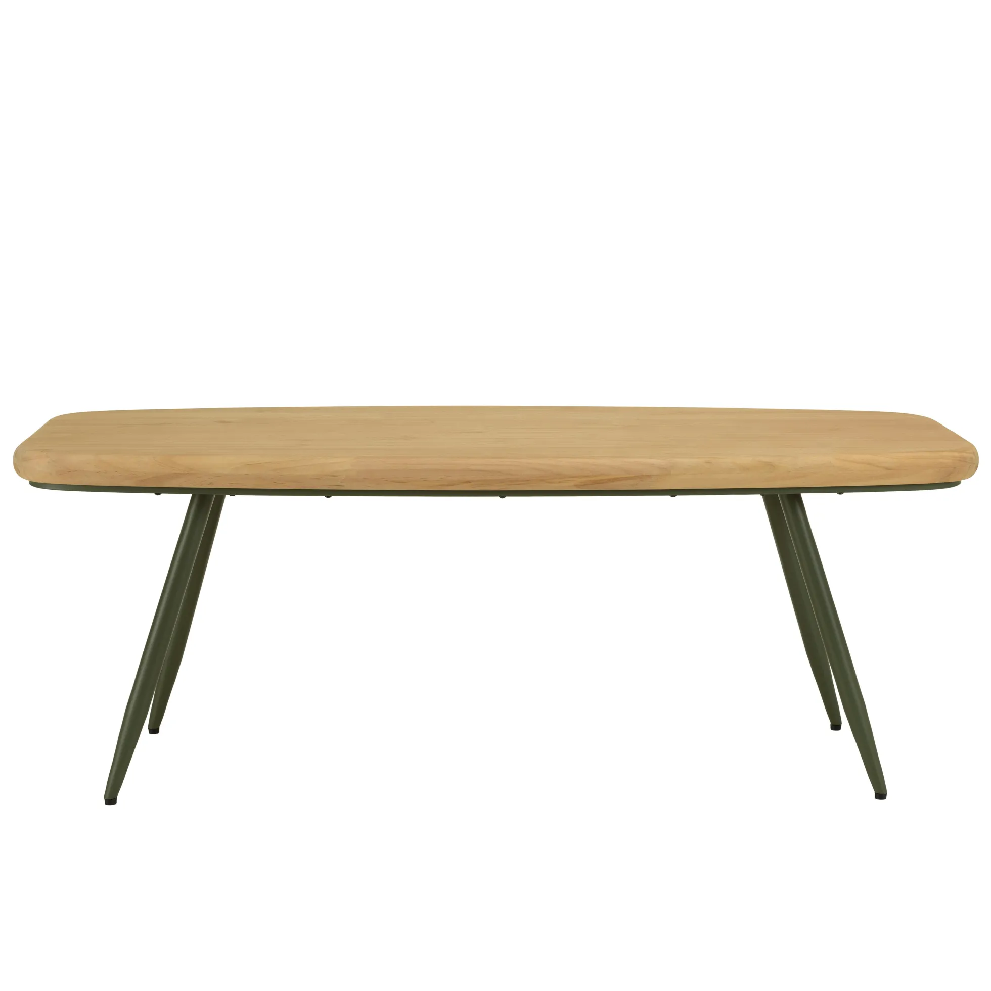Table basse organique pin et métal vert 120 cm BAGAN