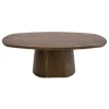 Table basse ovale bois d'acacia foncé design organique NAKO