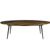 Table basse ovale bois recyclé chevrons KORKAI