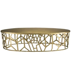 Table basse ovale contemporaine dorée ZALA