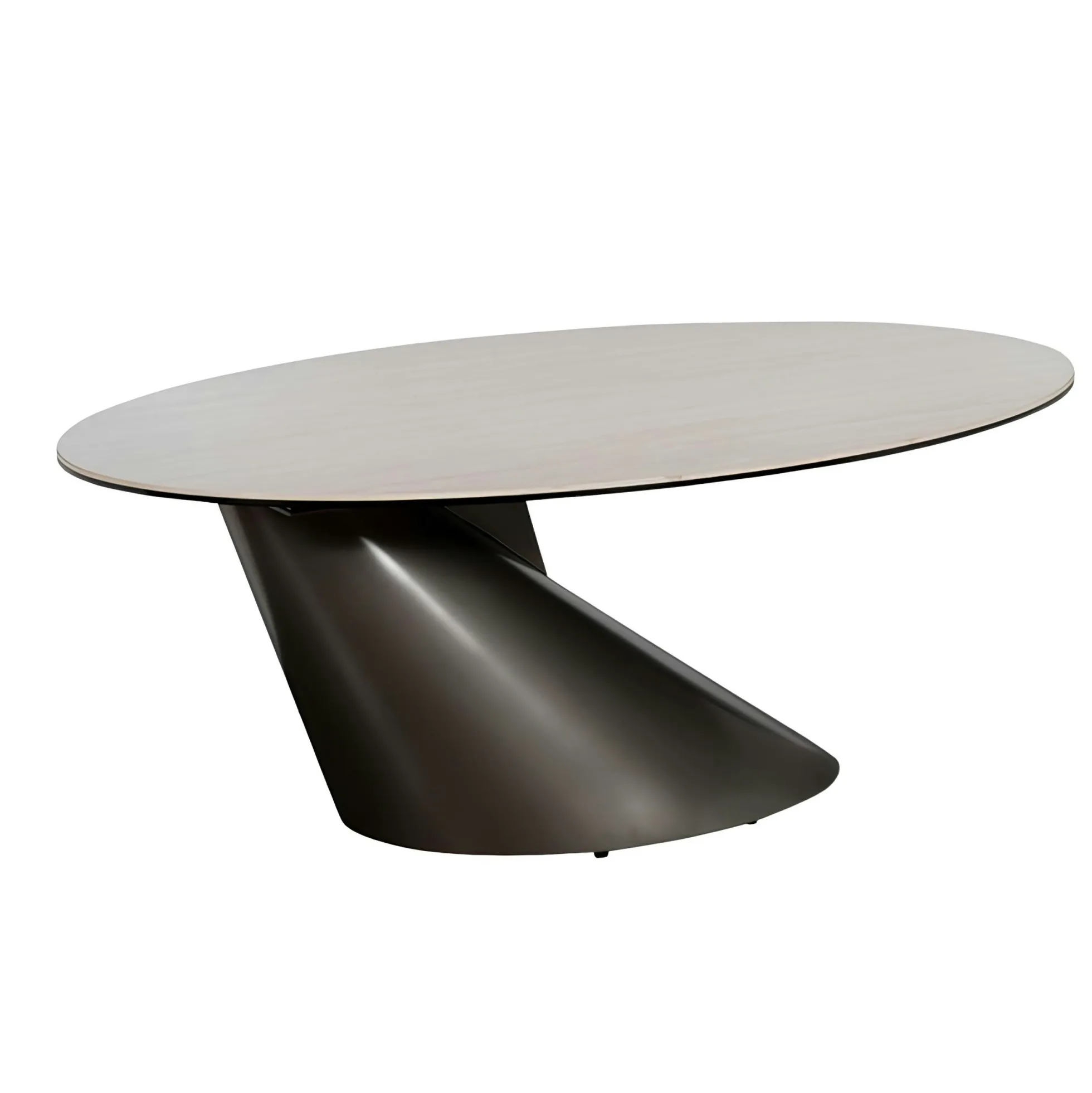 Table basse ovale design en céramique blanche GIULIA