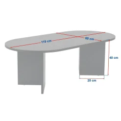 Table basse ovale effet noyer foncé - pieds en V MARFA