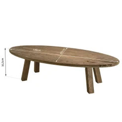 Table basse ovale en bois de pin recyclé DENVER