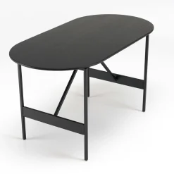 Table basse ovale noire bois et métal CORUMBA