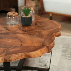 Table basse ovale teck massif recyclé BALTIMORE