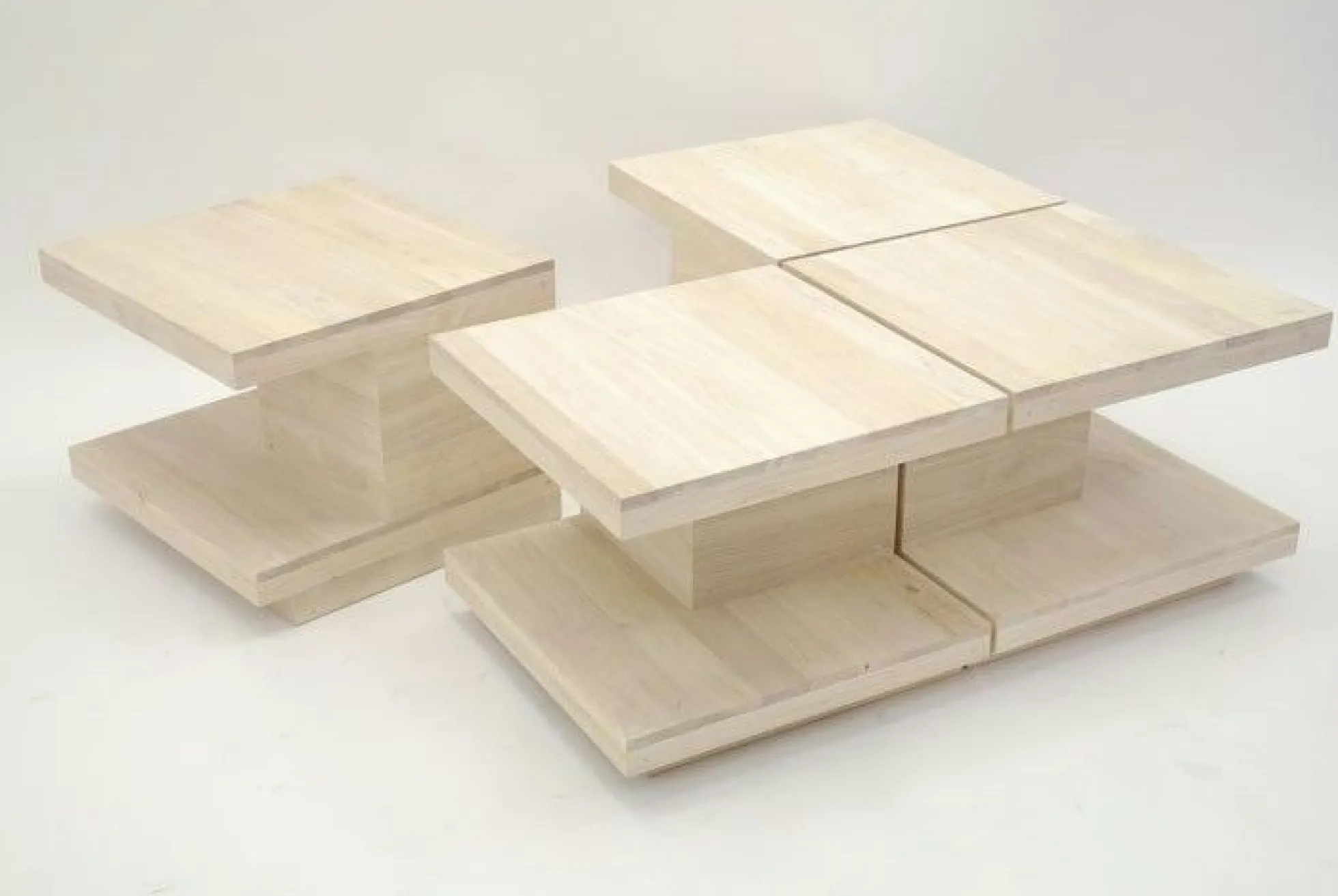 Table basse 4 parties hévéa 100cm OLGA