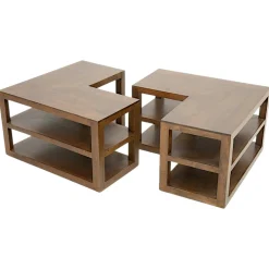 Table basse 2 parties hévéa 105x70cm HELENA